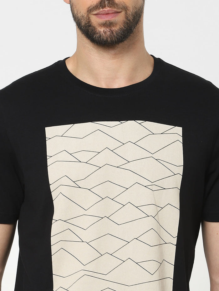 Black Graphic Print Organic Cotton T-Shirt
