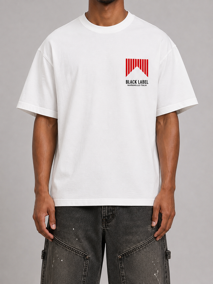 Black Label 'Race' T-Shirt In White