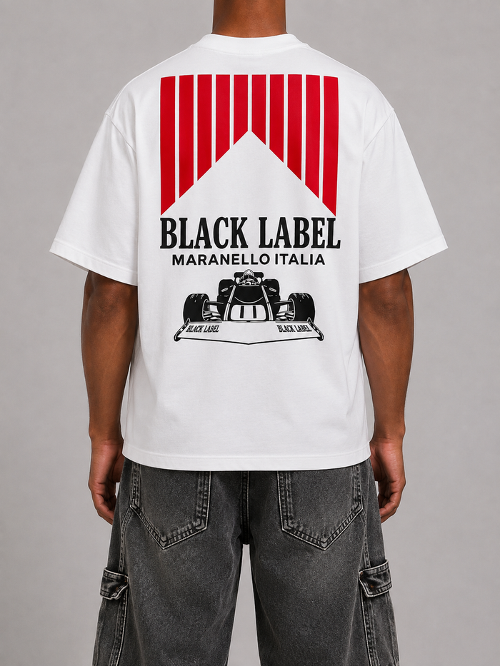 Black Label 'Race' T-Shirt In White