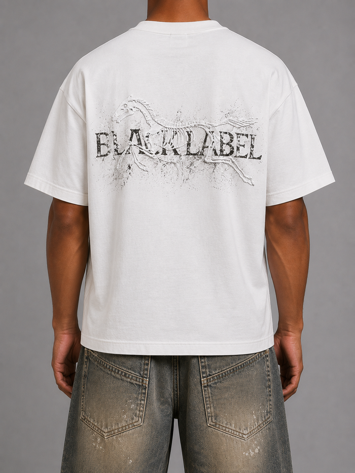 Black Label 'Stallion' T-Shirt In White