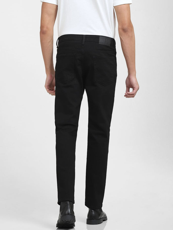 Black Mid Rise Straight Fit Jeans