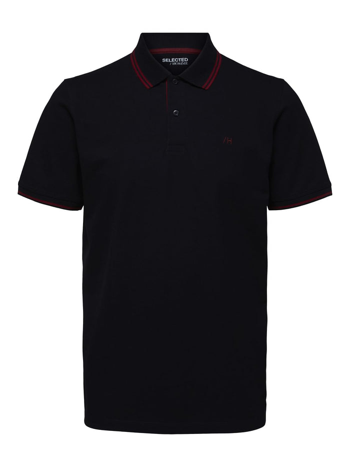 Black Organic Cotton Polo Neck T-Shirt