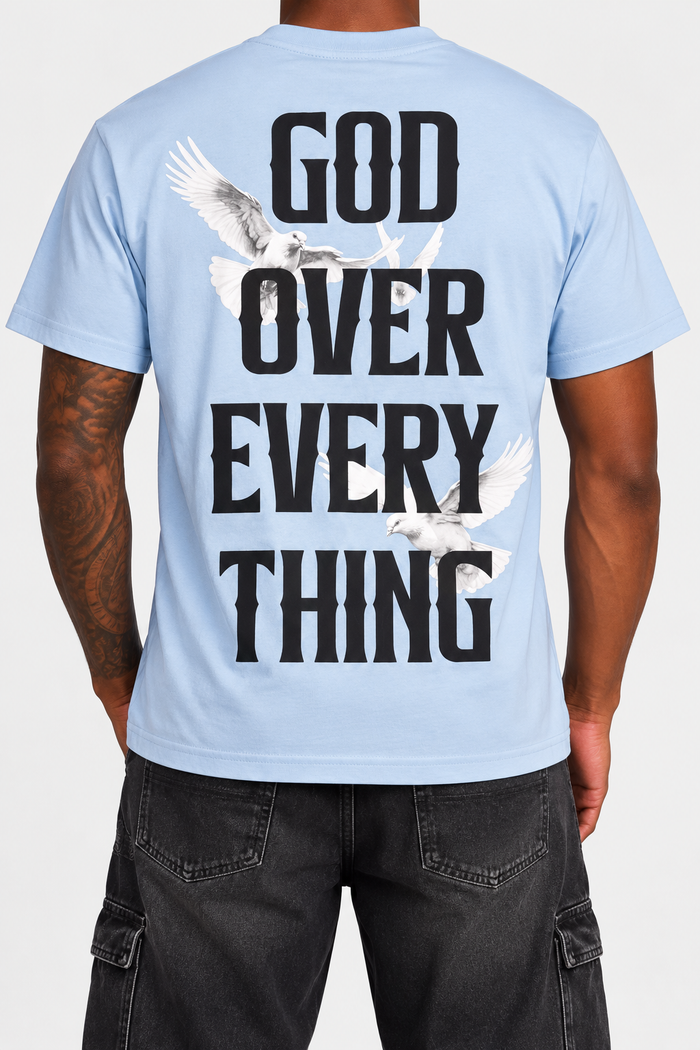 Black Pike 'All Glory To God' T- Shirt In Lt. Blue
