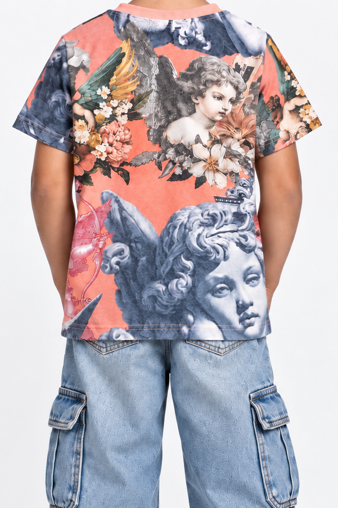 Black Pike Kids 'Saint' T-Shirt In Peach
