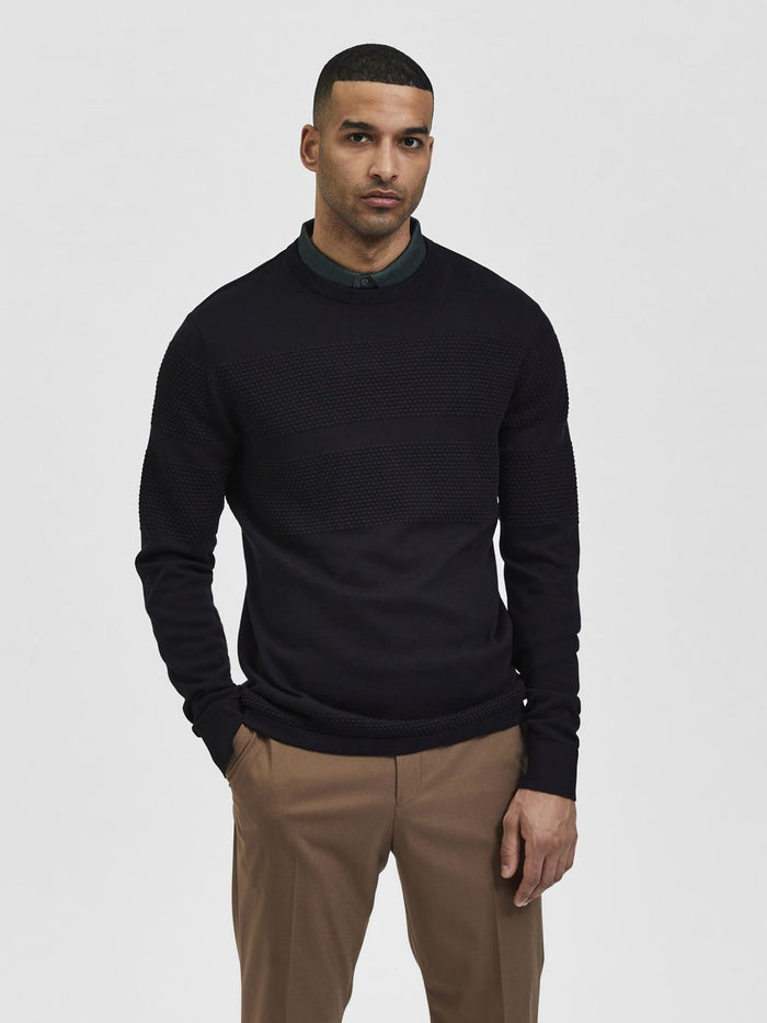 Black Textured Pullover