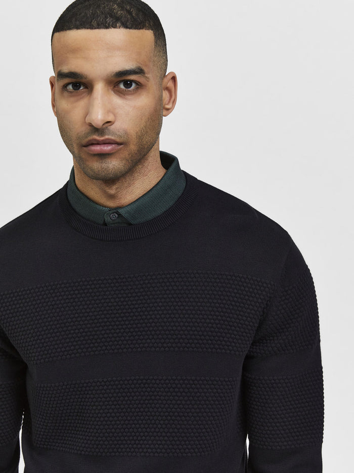 Black Textured Pullover