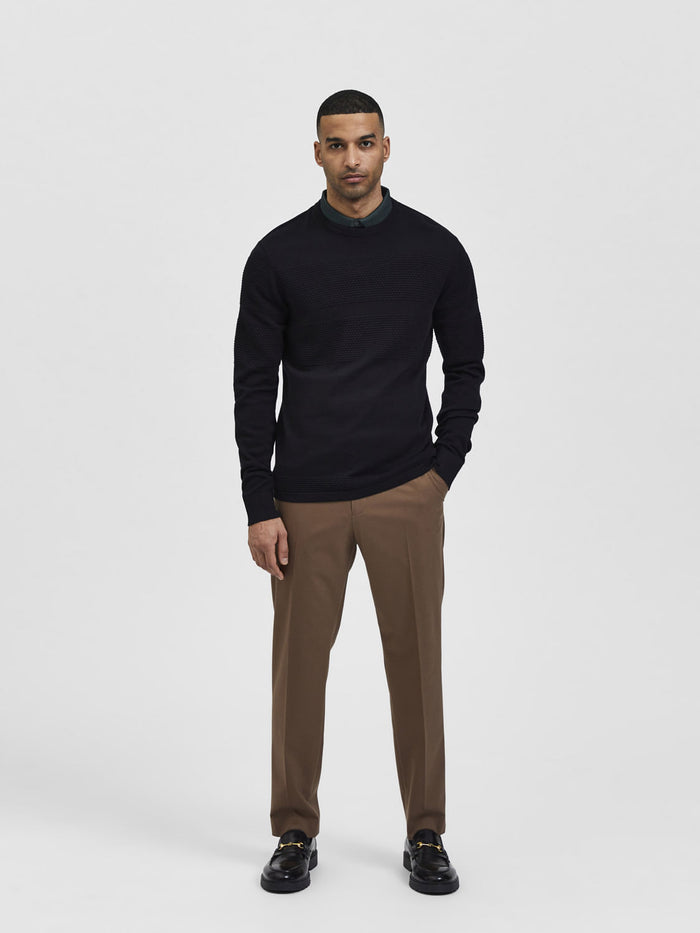 Black Textured Pullover