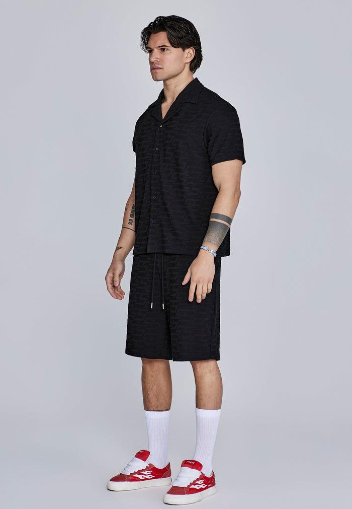 shirts / Black Towelling Shirt