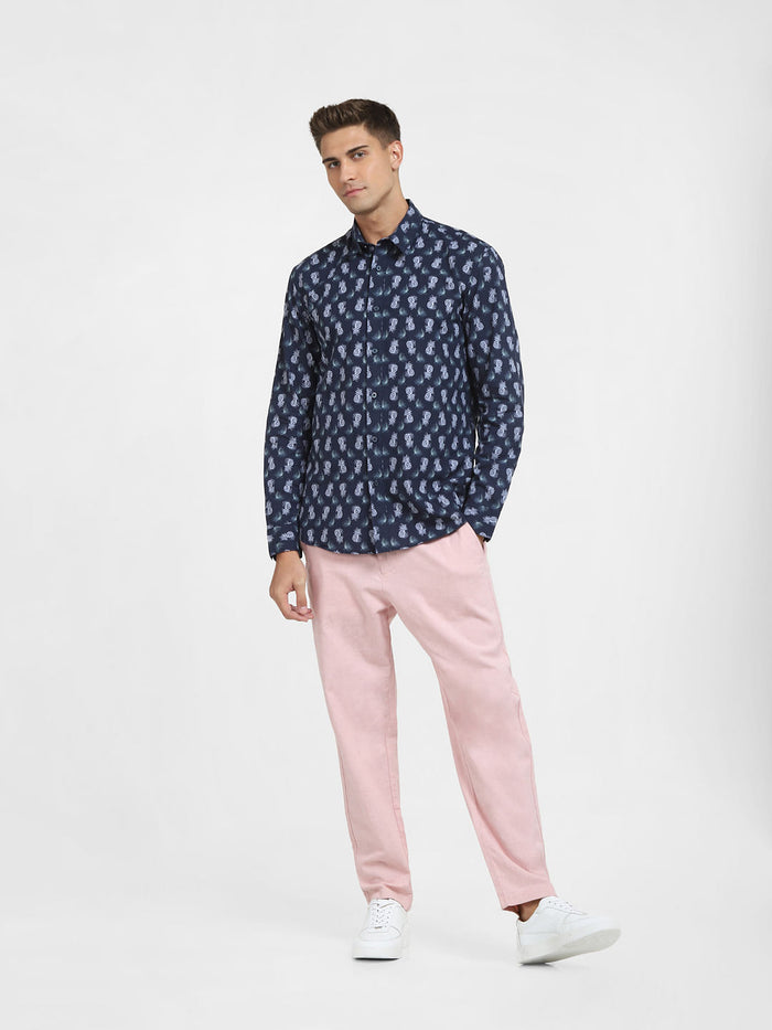Blue All Over Print Full Sleeves Shirt