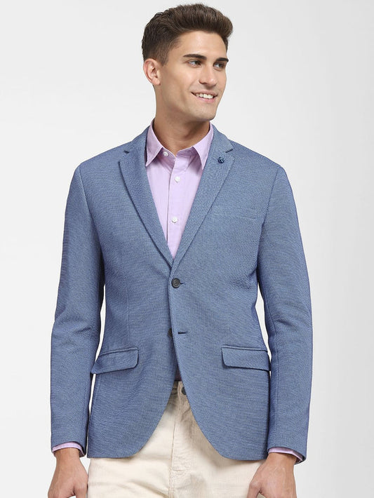 Blue Double Button Formal Blazer