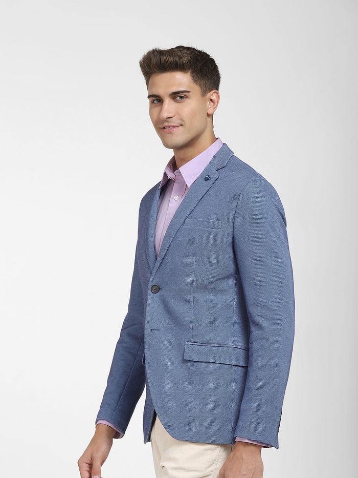 Blue Double Button Formal Blazer