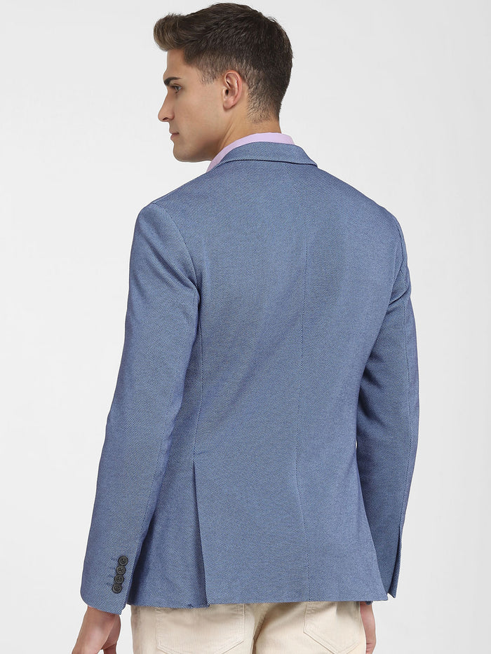Blue Double Button Formal Blazer