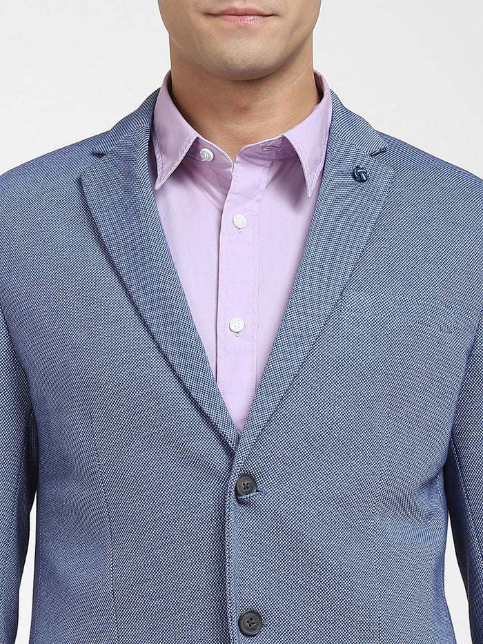 Blue Double Button Formal Blazer