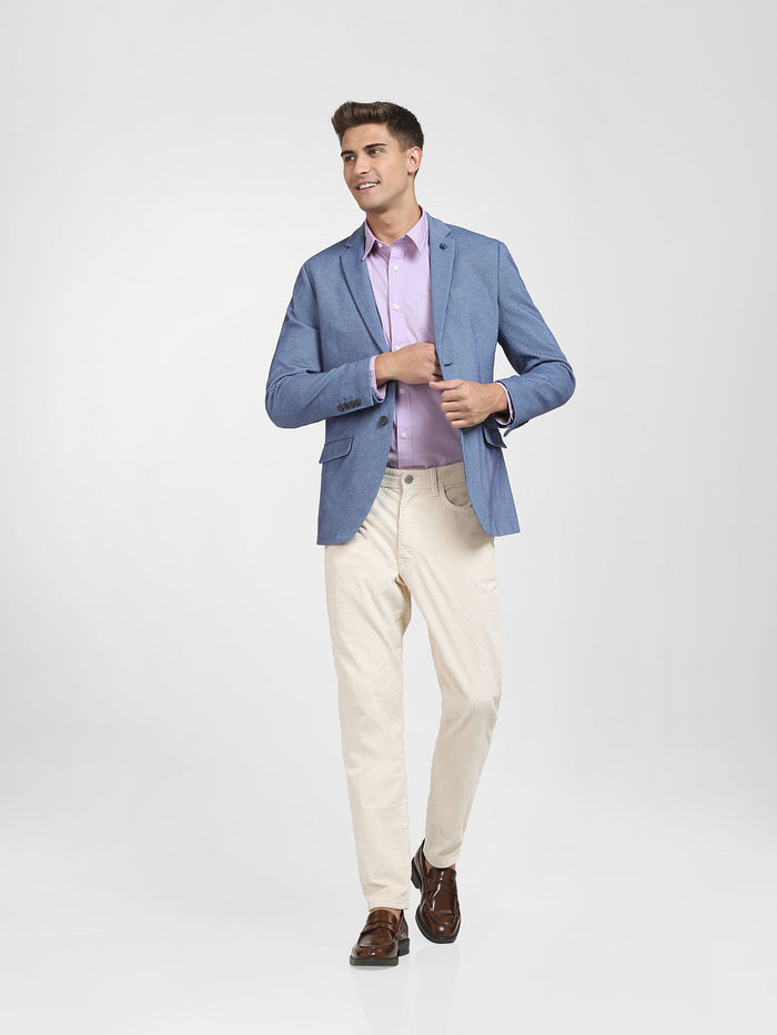 Blue Double Button Formal Blazer