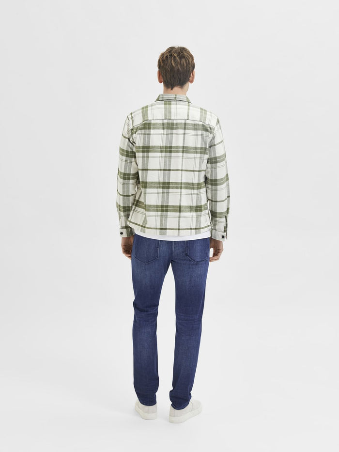 Blue Mid Rise Leon Slim Jeans