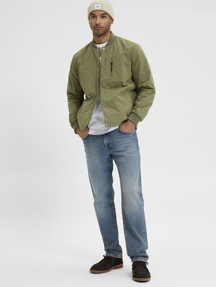 Blue Mid Rise Scott Straight Fit Jeans