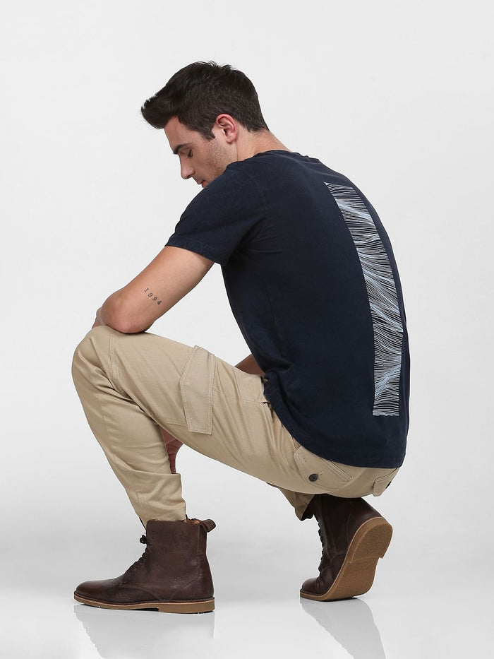 Blue Organic Cotton Crew Neck T-Shirt
