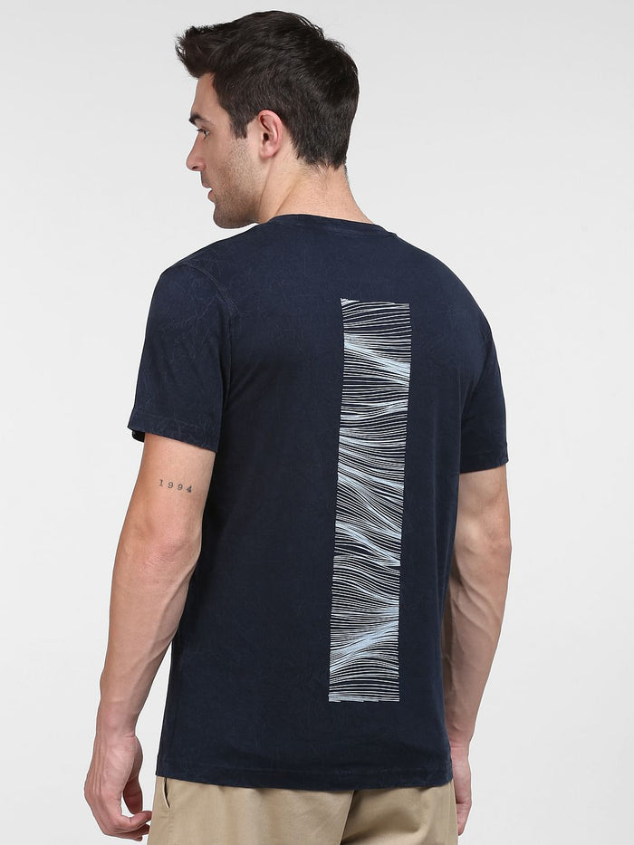 Blue Organic Cotton Crew Neck T-Shirt