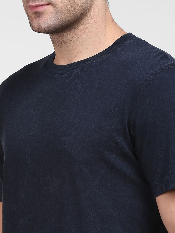 Blue Organic Cotton Crew Neck T-Shirt