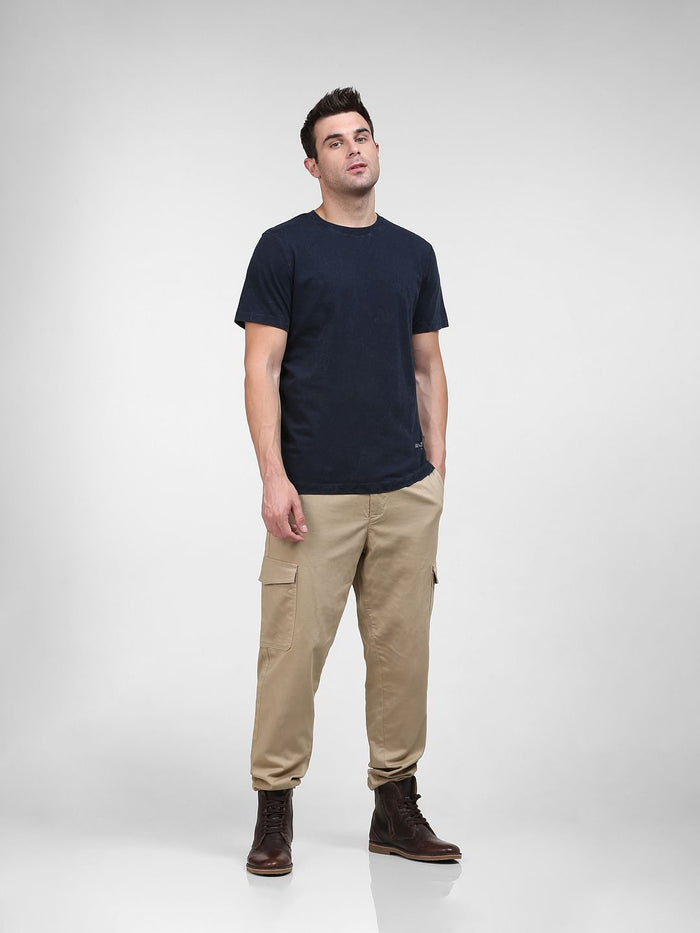 Blue Organic Cotton Crew Neck T-Shirt