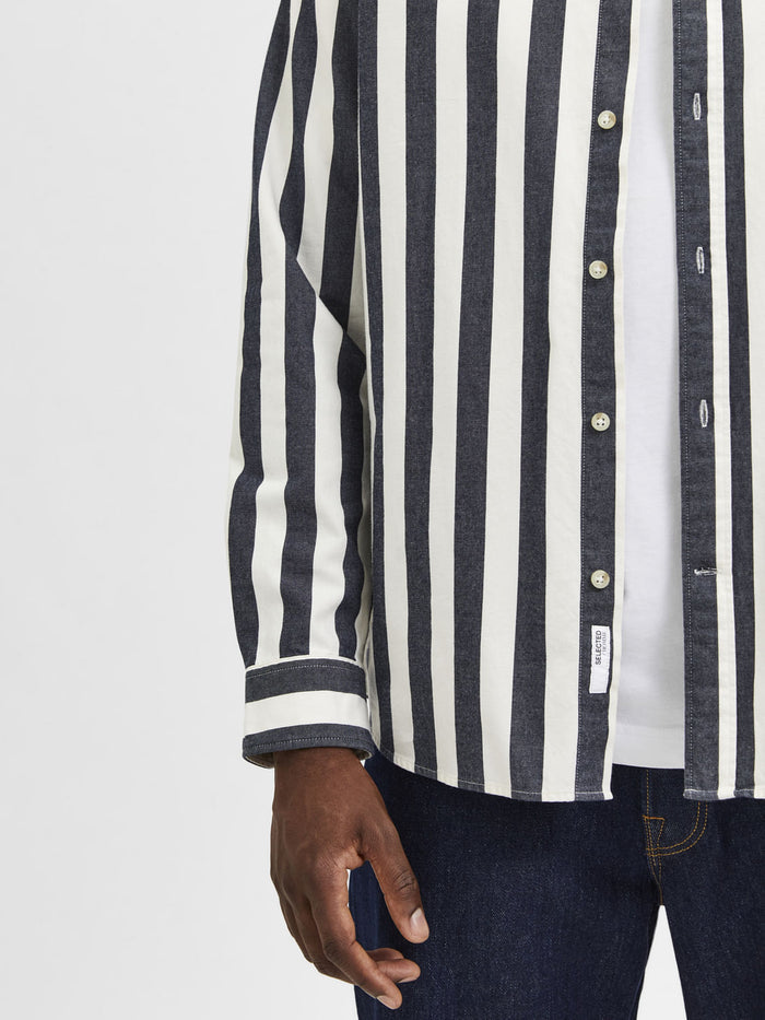 Blue Striped Full Sleeves Shirt