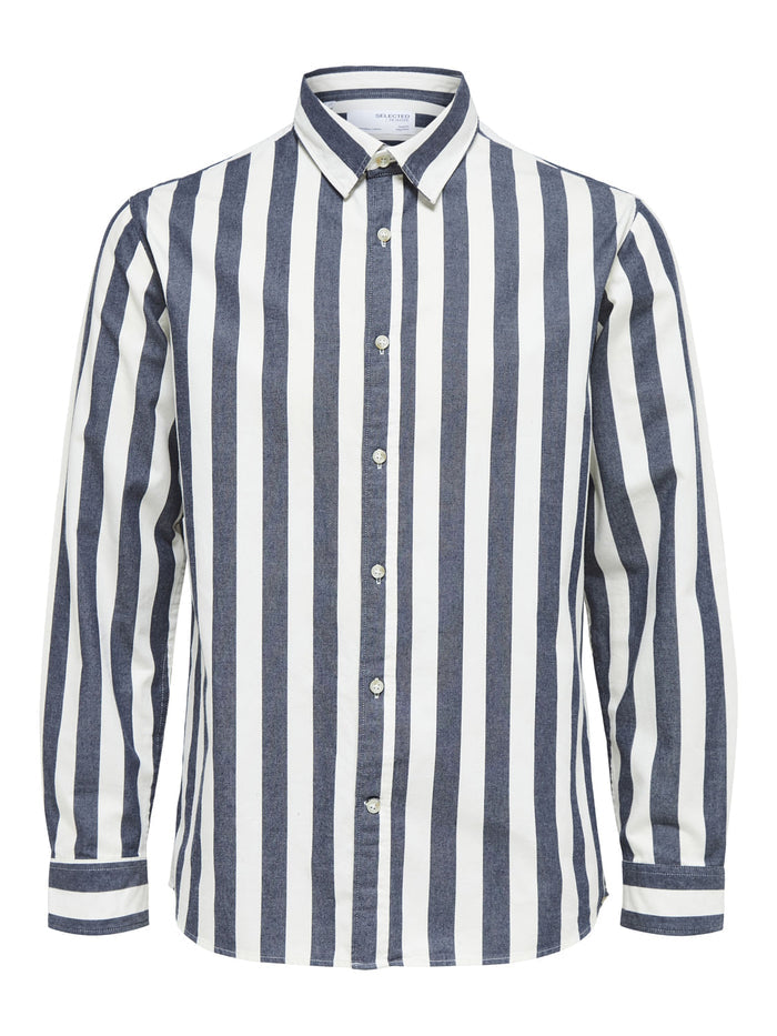 Blue Striped Full Sleeves Shirt
