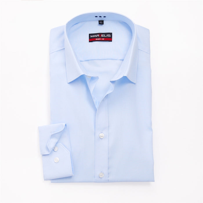 Body Fit Easy Iron Shirt in Blue