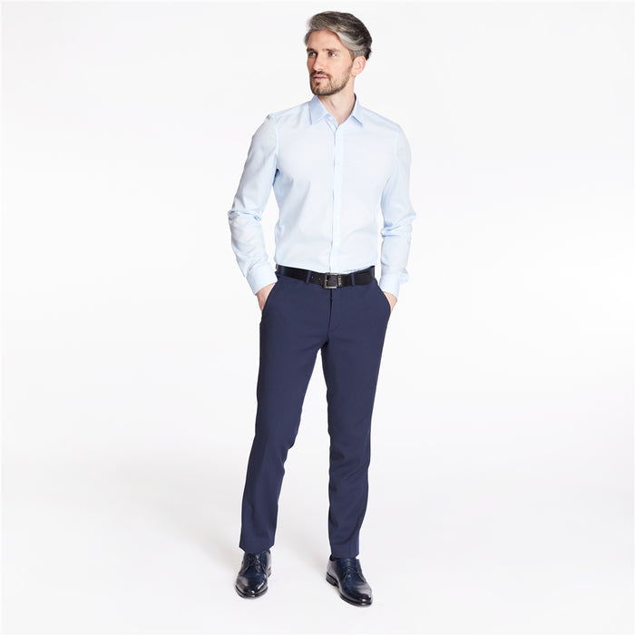 Body Fit Easy Iron Shirt in Blue