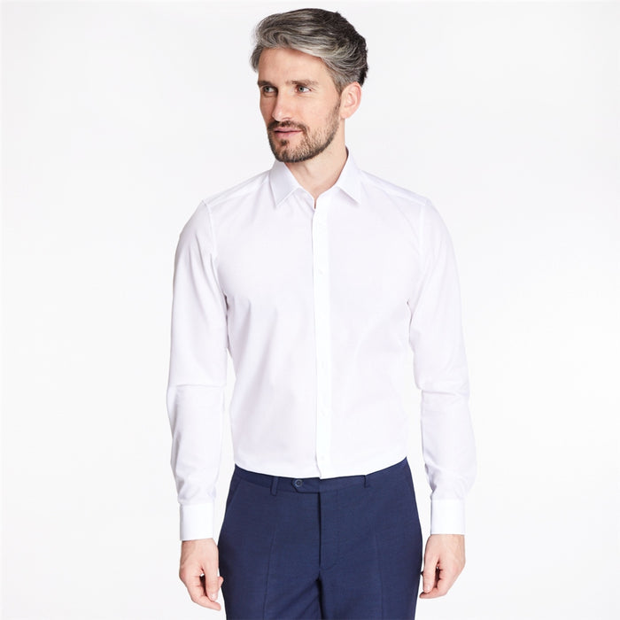 Body Fit Easy Iron Shirt in White