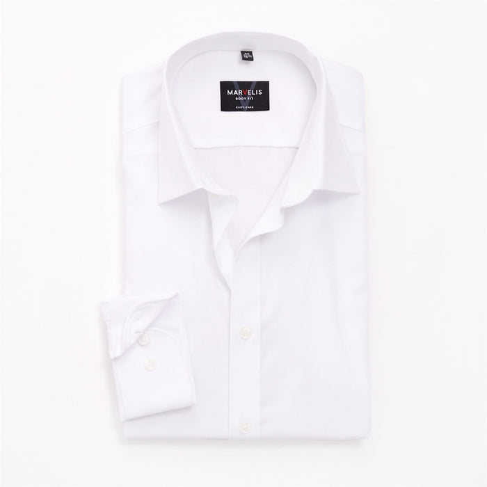 Body Fit Easy Iron Shirt in White