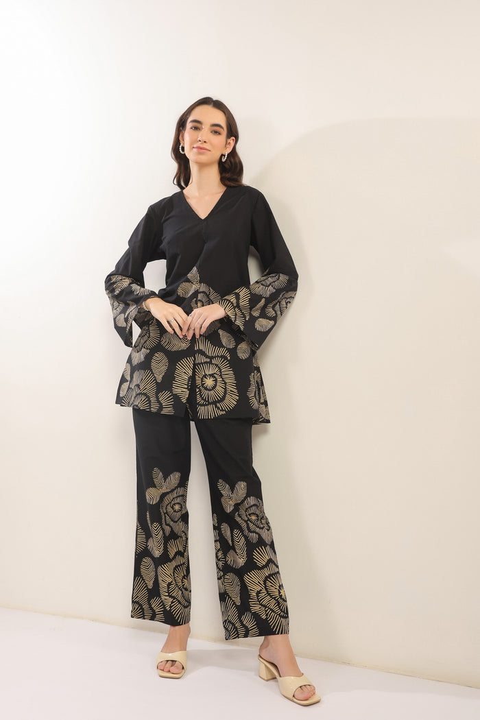 Bold Botanica Black Cotton Co-ord Set