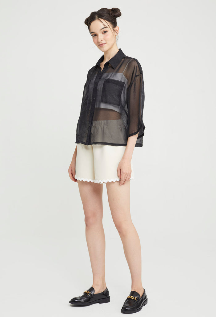 Breezy Wrinkled Button Up Shirt