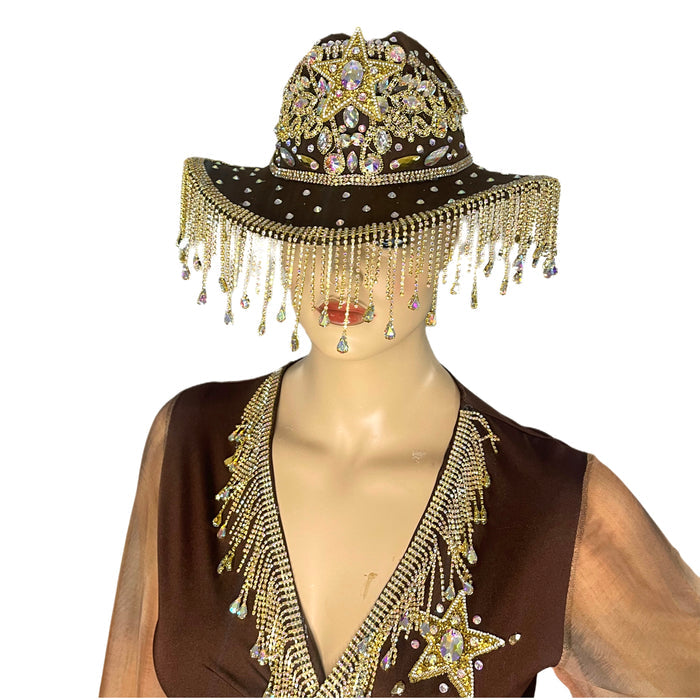 Brown and Gold Cowgirl Sheriff Costume