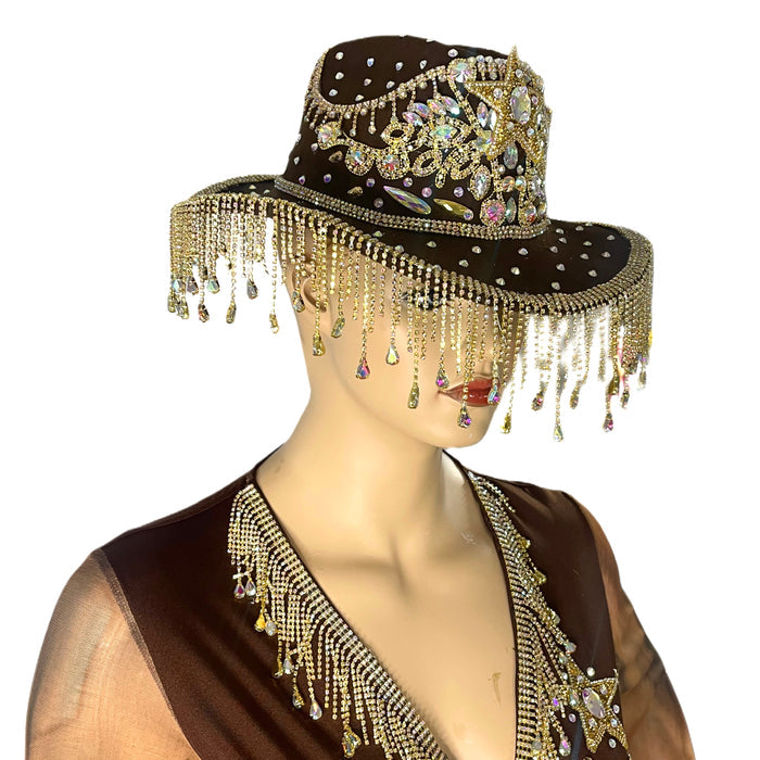 Brown and Gold Cowgirl Sheriff Costume
