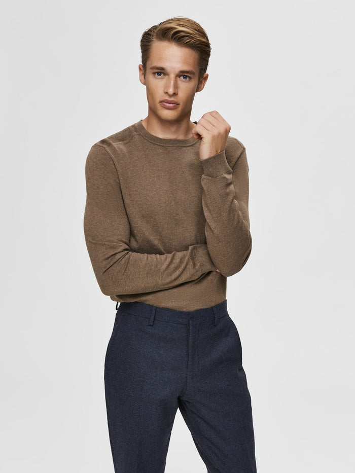 Brown Crew Neck Pullover