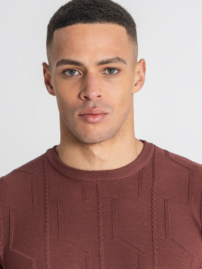 t-shirts / Brown Dimension Knit Tee
