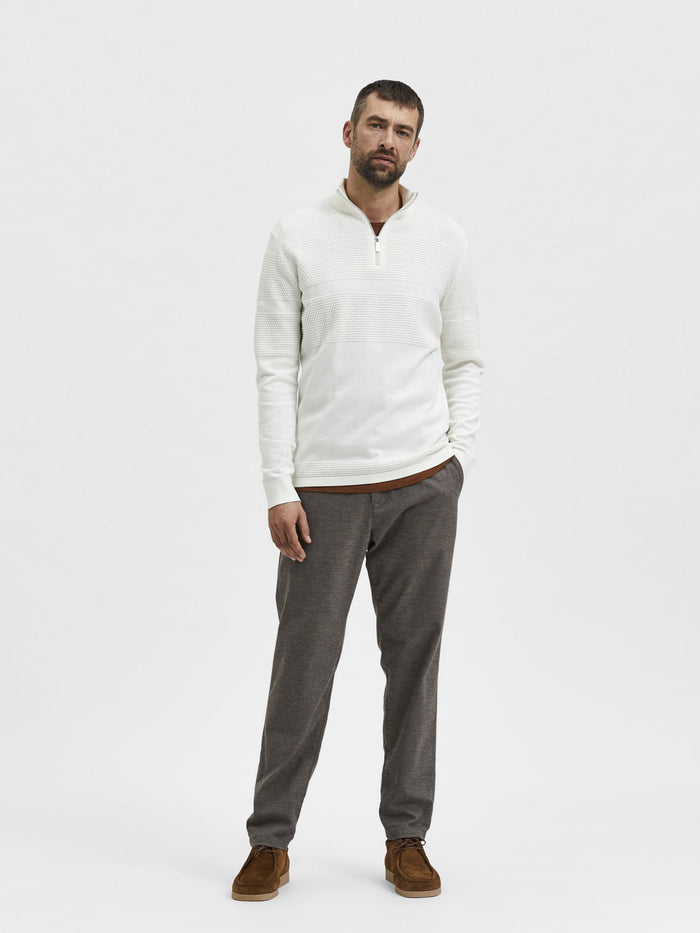 Brown Mid Rise Semi-Tailored Chinos
