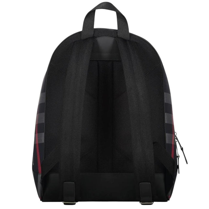 Burberry duffel bag navy blue and black signature Nova Check pattern with logo.
