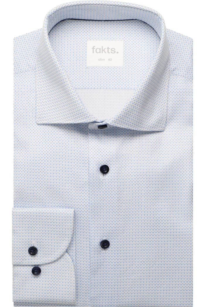 Busy Patterned Slim Fit Shirt in Blue