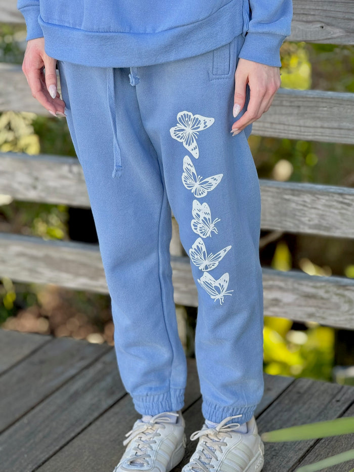 Butterflies White Ink Jogger