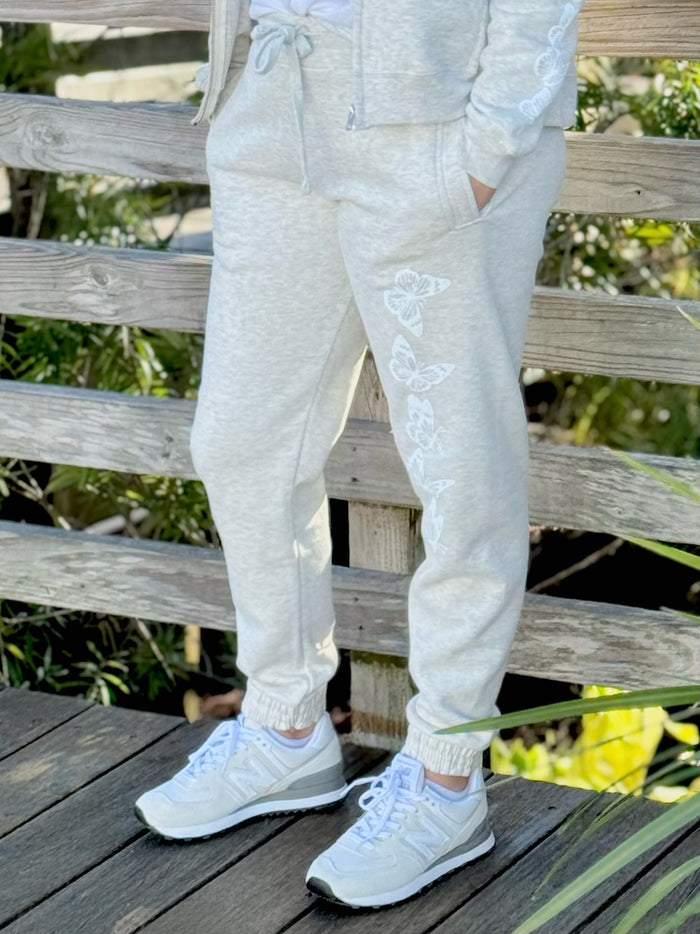 Butterflies White Ink Jogger