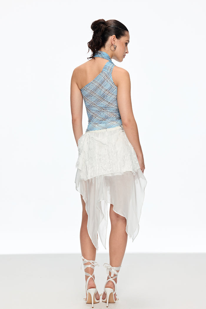 Cainnech Grid Halter Neck Top