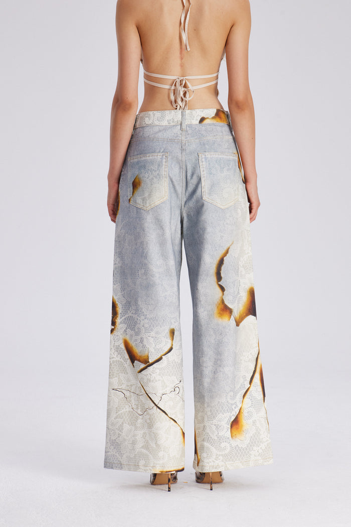 Calpurnius Lace Barrel Jeans