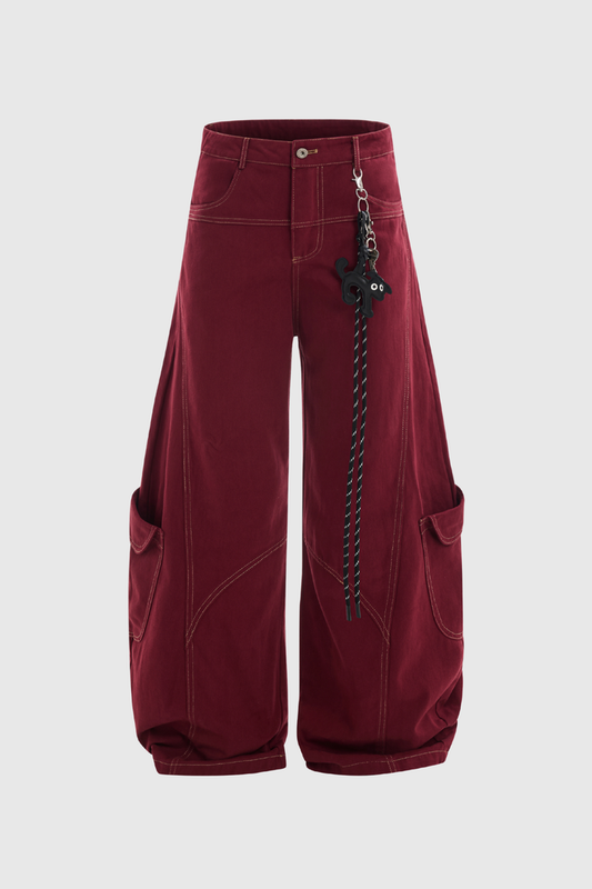 Camilo Baggy Jeans In Red