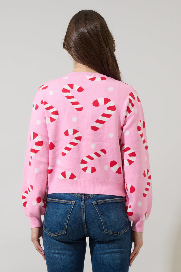 Candy Cane Front Tie Sweater