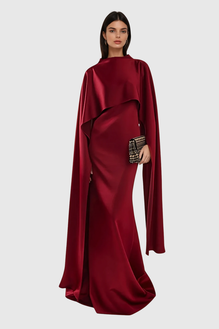 Cannon Shawl Ruch Maxi Dress