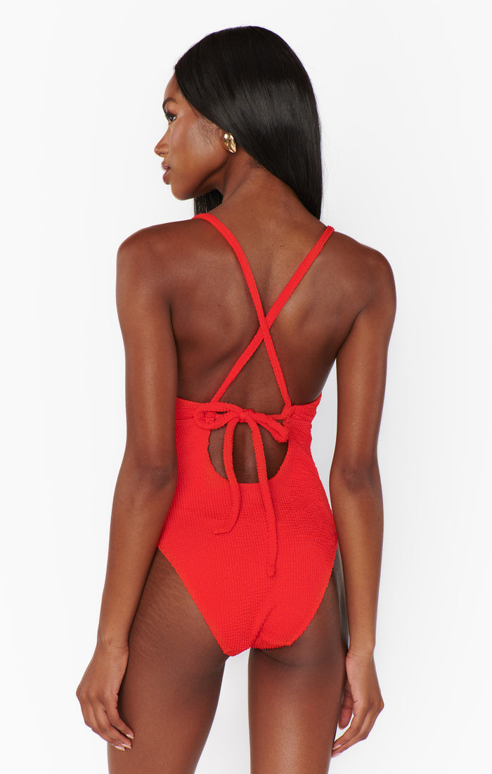 Cape May One Piece ~ Hot Tamale Red Scrunch