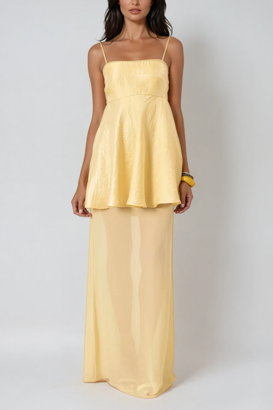Carmi Spaghetti Mesh Maxi Dress