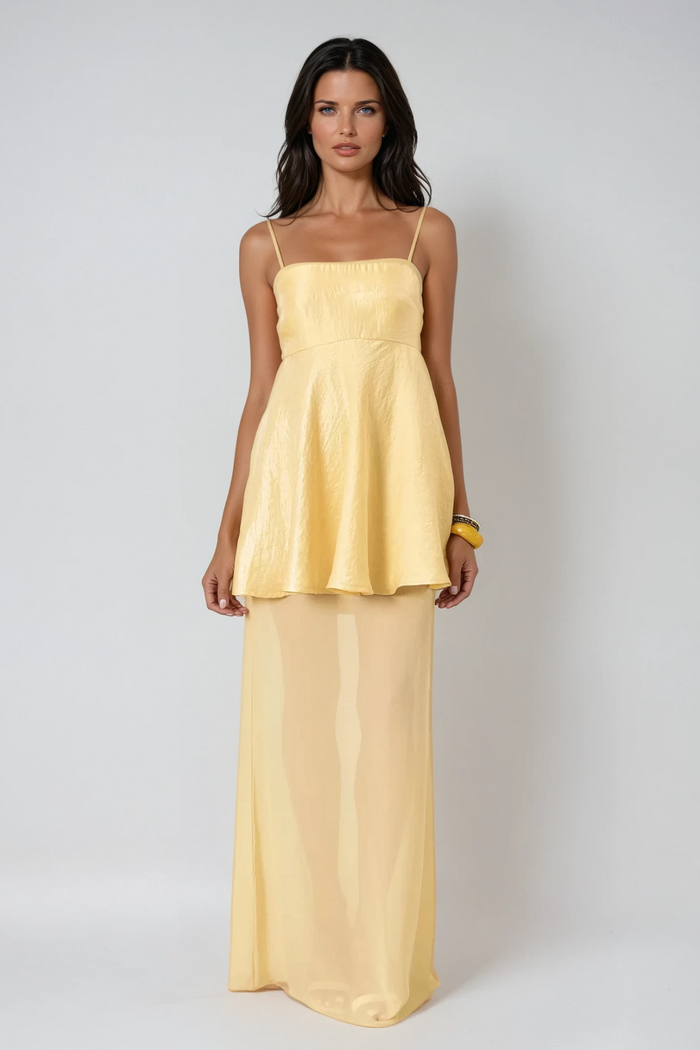 Carmi Spaghetti Mesh Maxi Dress