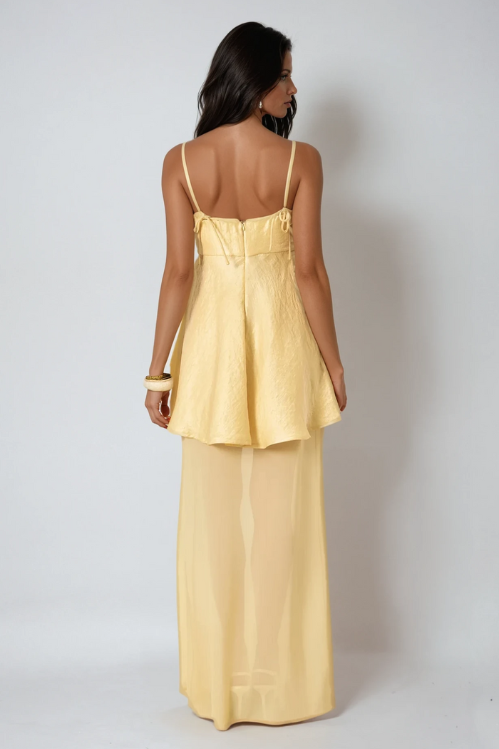 Carmi Spaghetti Mesh Maxi Dress
